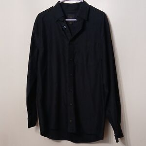 Elegant Black Casual Button Down Shirt